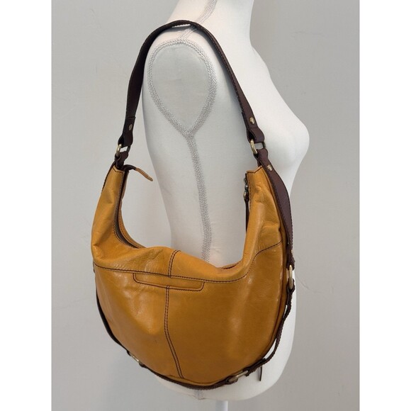 Hobo International Mustard Yellow Leather Crescent Shoulder Handbag Purse - Picture 1 of 16